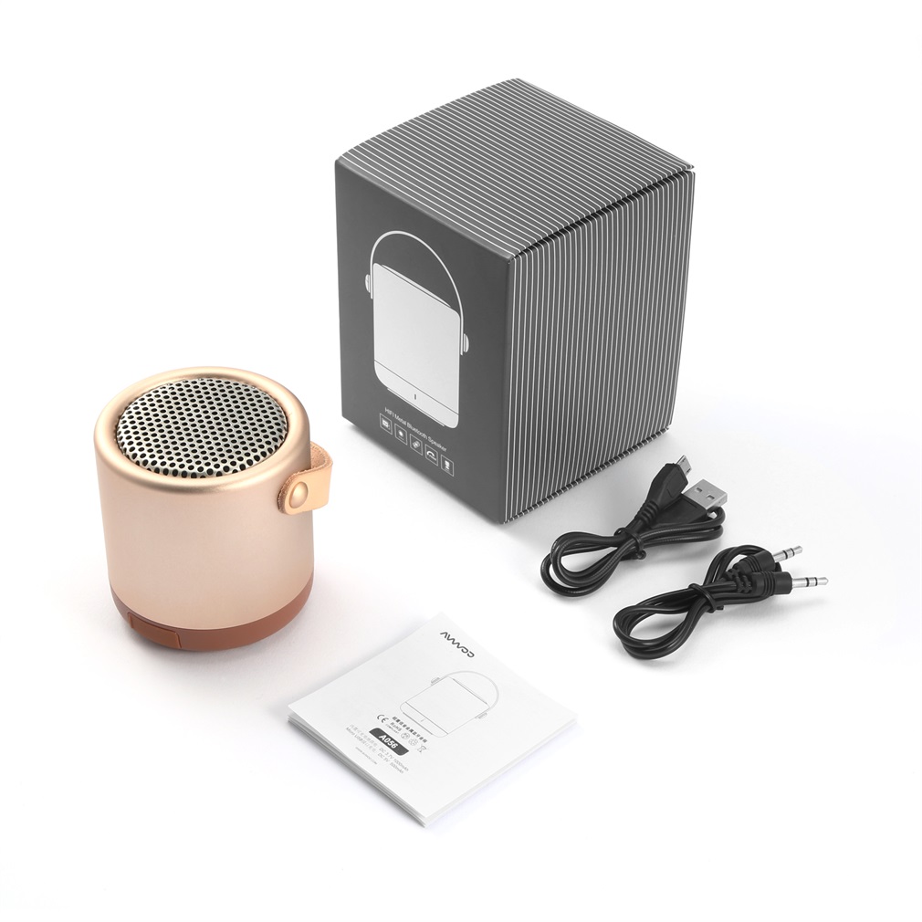 Portable Metal Mini Speaker 5W Wireless Speaker with TF Card Enhanced Super Bass for Smartphone Tablet Computer