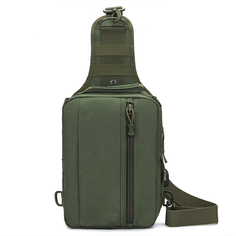 Mannen Messenger Bag Schouder Oxford Doek Borst Tassen Crossbody Casual Messenger Bags Man Usb Opladen Multifunctionele Handtas: Green