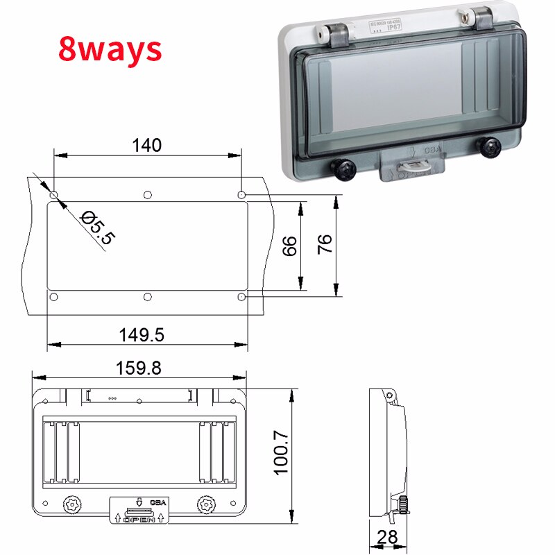 Circuit Breaker Transparent Waterproof Box Window Distribution Box Protect Window Cover Monitor Observation Window Switch Ip67: 8