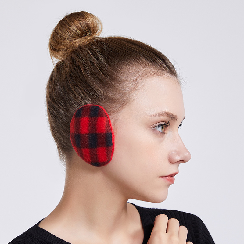 Orejeras sin banda para hombre y mujer, protectores de orejas gruesos y cálidos de lana, a prueba de viento, para clima frío, para invierno, 1 par