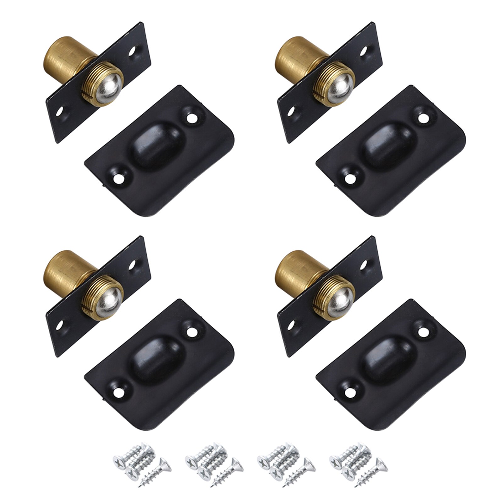 Adjustable Size Universal Furniture Hardware With Strike Plate Home Bathroom Latches Stainless Steel Closet Door Ball Catch