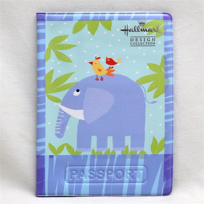Vrouwen Hond Patroon Paspoort Cover Voor Travel Accessoires Pvc Id Bank Kaarthouder Georganiseerd Bag: elephant