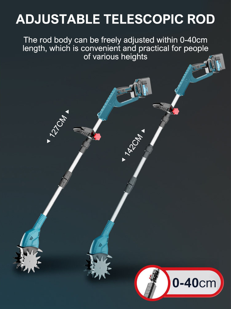 Elektrische Bodenfräse für Makita, 21 V Akku, leistungsstarker elektrischer Grubber, 300 W, kabellose Bodenfräse zum Umdrehen und Öffnen