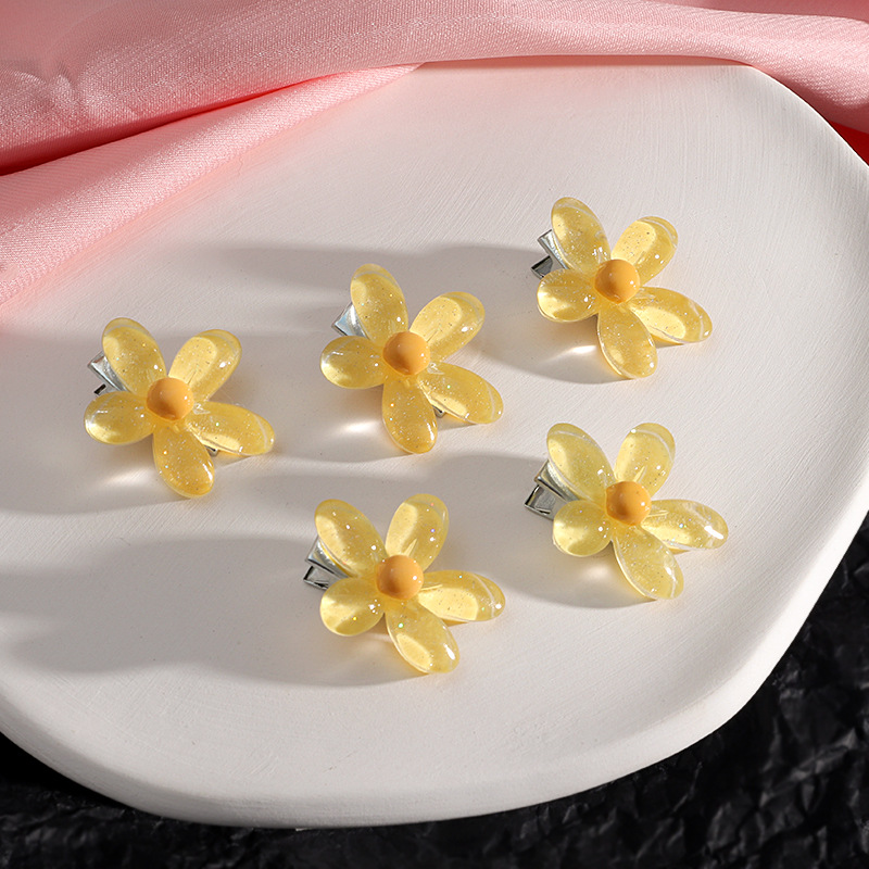Épingle à cheveux rose douce pour fille, série mignonne, nœud, pêche, camélia, cœur, bord, accessoires pour cheveux, coiffure: Bleu