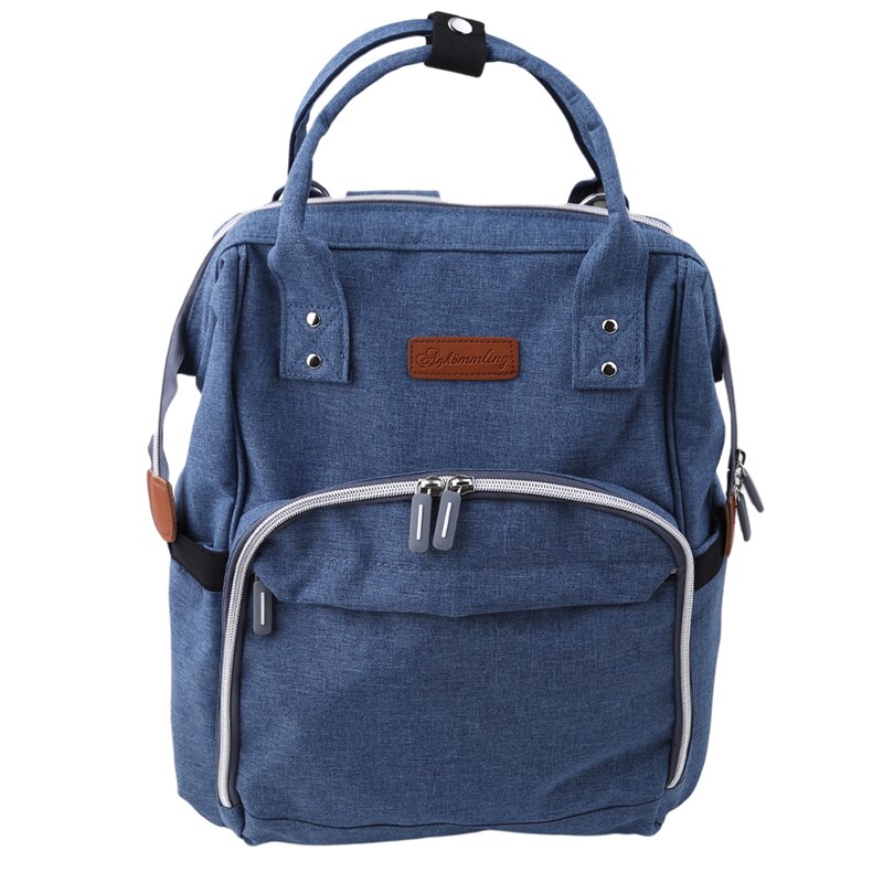 Mammaväska barnvagn skötväska stor kapacitet babyväskor för mamma bolsa mochila maternidade skötväska skötväska ryggsäck luiertas: Linne blå