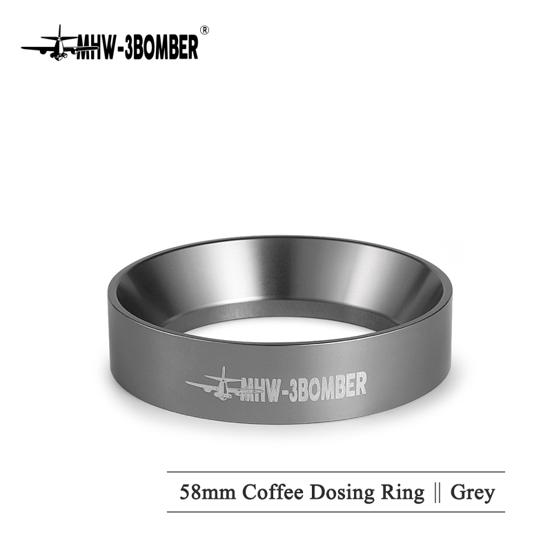 Mhw -3 bomber 58mm magnetisk doseringsring trakt al-legering opprinnelig stabil perfekt kaffeportafilter tilbehør svart eller gey: Grå