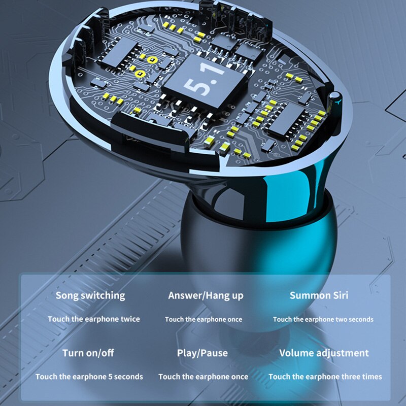 Ws Bluetooth 5.1 Koptelefoon 3500Mah Opladen Doos Draadloze Stereo Hoofdtelefoon Sport Waterdichte Oordopjes Headsets Met Microfoon