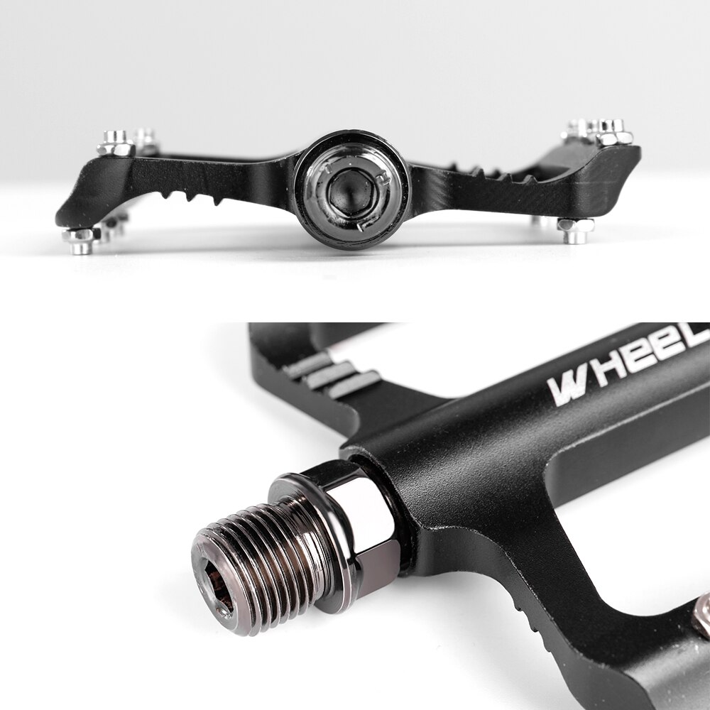 Pedales antideslizantes para bicicleta de montaña, de aleación de aluminio y fibra de nailon con volante y soporte para 2 uds.