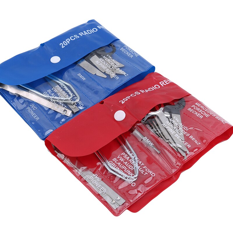 16pcs Car Radio Removal Keys Vehicle Stereo CD Player Hand Tool Trim Dashboard Interior Door Clip