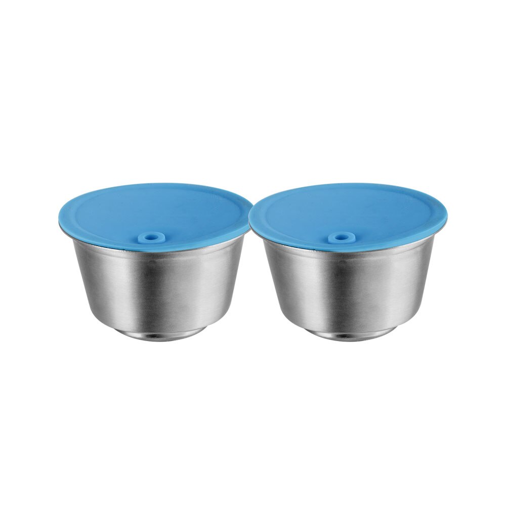 Icafilas-cápsula de café Dolce Gusto reutilizable, de acero inoxidable, Compatible con máquina Nescafé, gotero de filtro rellenable: 2 capsule