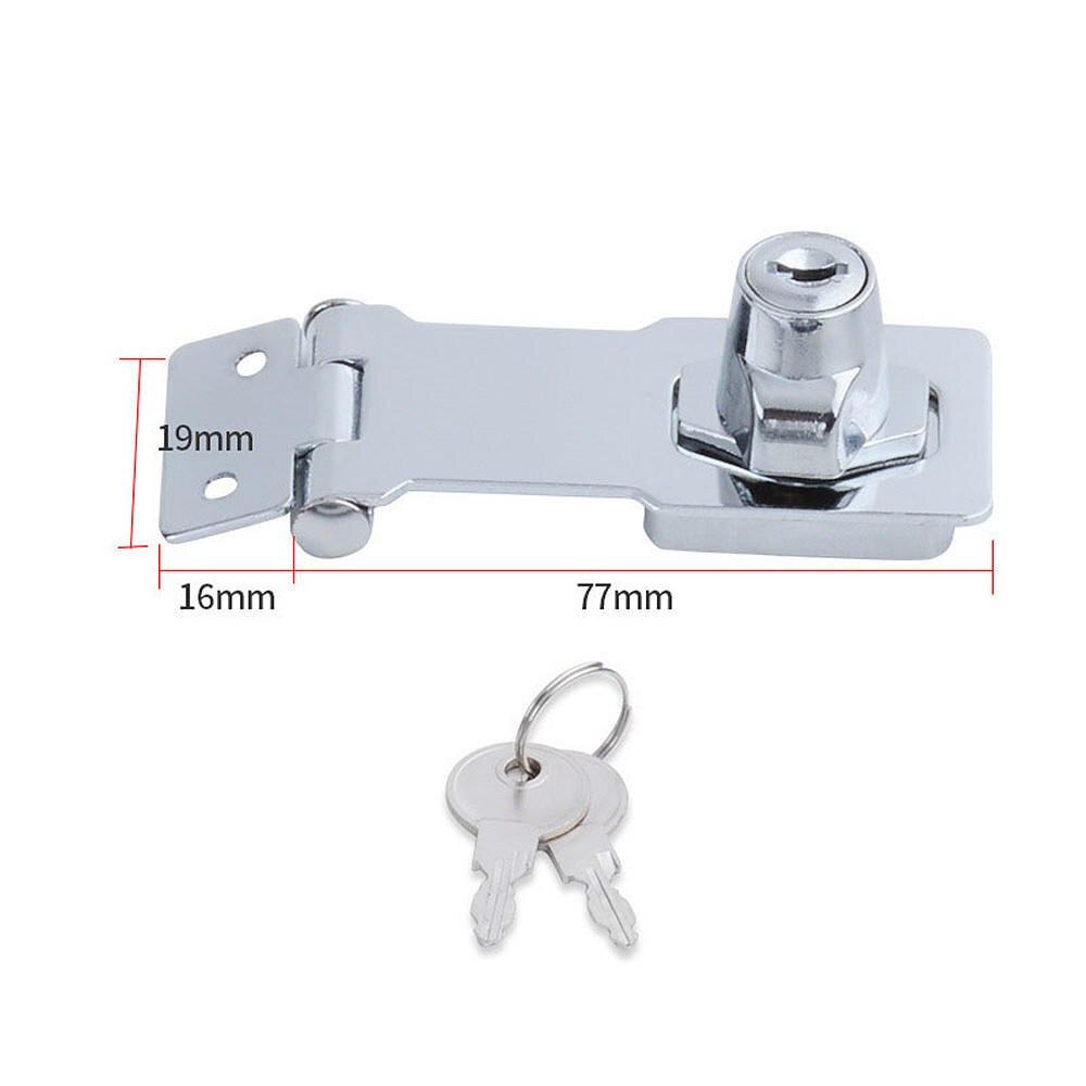 High Quility Heavy Duty Locking Hasp And Staple With Keys Padlock Cupboard Shed Garage Lock: Gold