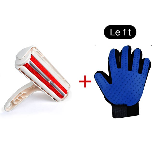 Pet Hair Remover Roller Hond Kat Haar Borstel Verwijderen Hond Kat Haar Van Meubels Tapijten Kleding Zelfreinigende lint: Red Left hand