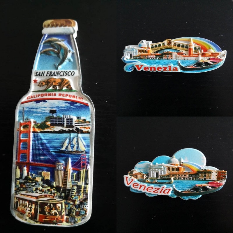 Venetië Italië San Francisco Usa Koelkastmagneet Souvenirs 3d Hars Koelkast Sticker Keuken Accessoires Decoratie Thuis Ideeën