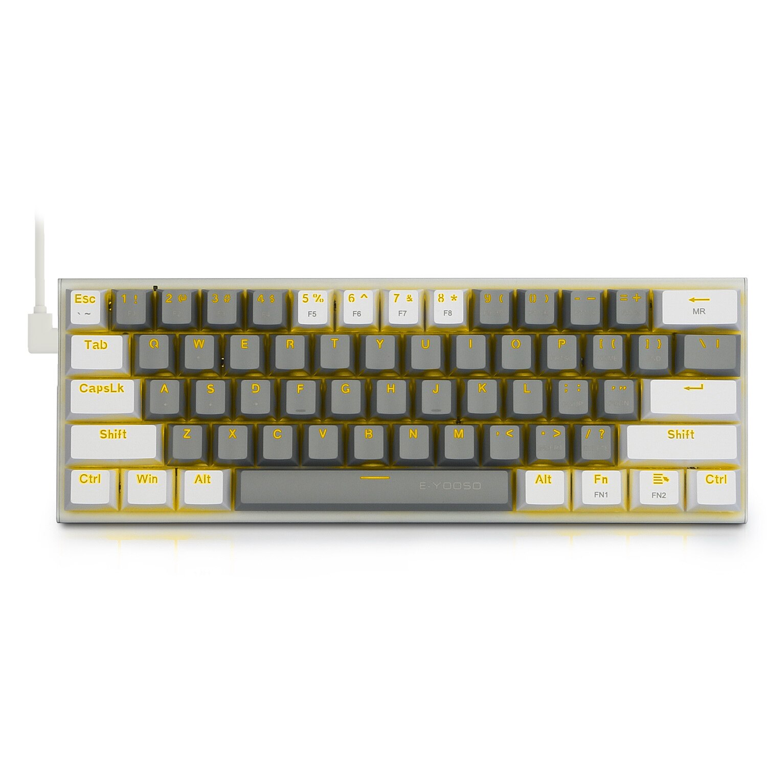 HUO JI E-YOOSO Z-11 Wired 60% Mechanical Keyboard Tenkeyless Anti-Ghosting Linear Blue Switch Led Backlit Removable Cable: Red Switch