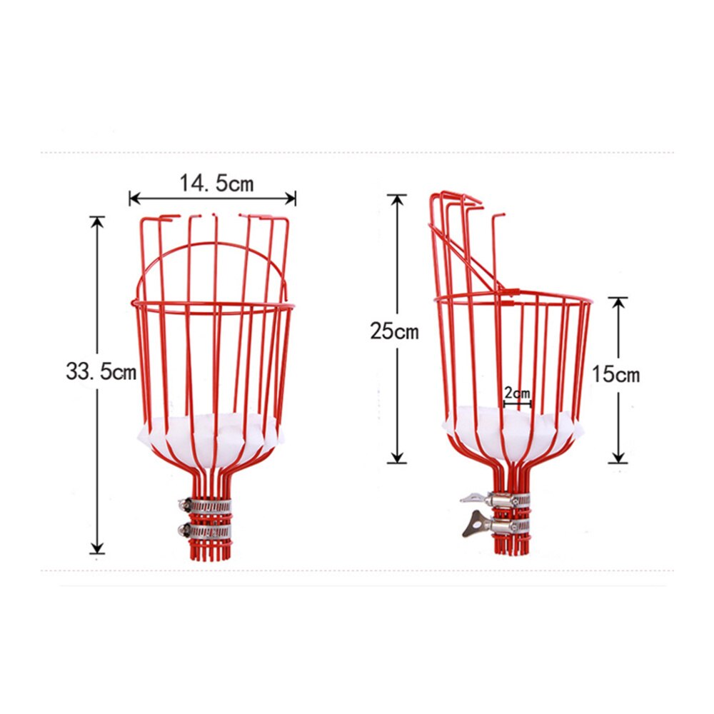 1 Set Detachable Fruit Picker Portable Garden Picking Tool Stainless Steel Pole Fruit Catcher High Altitude Fruit Picking Device