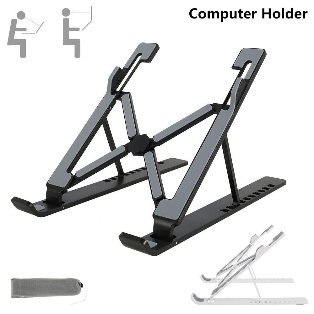 Justerbar bærbar holder i aluminium sammenleggbar bærbar stativ bærbar stativ bærbar bærbar støtte for macbook air pro datamaskin