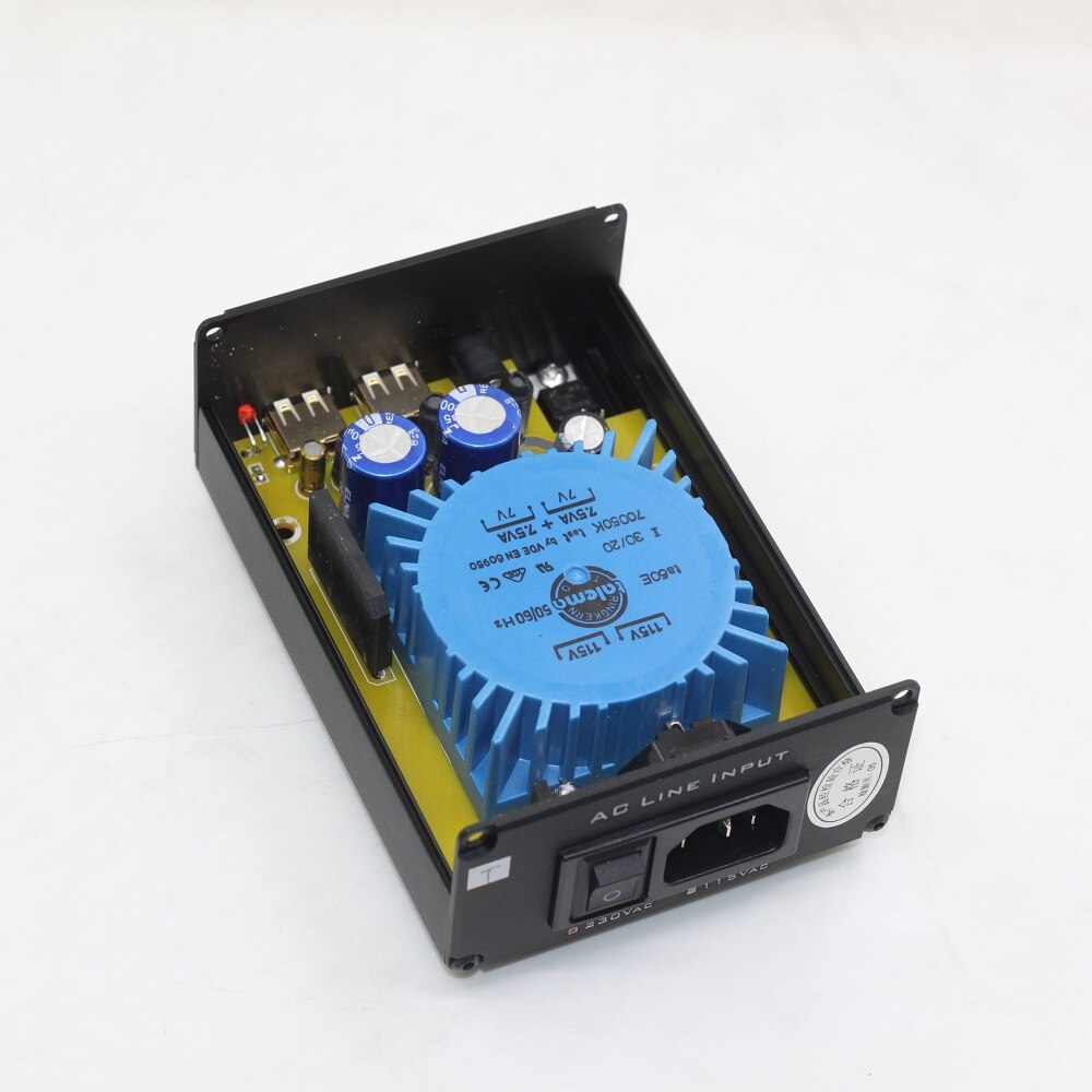 Regulated Linear Power Supply 15W Output USB *2+ DC5V Import Transformer Low Noise Dual USB