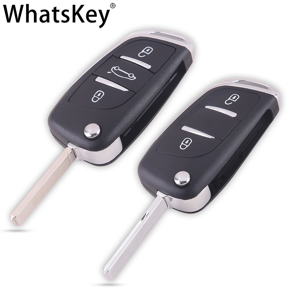 WhatsKey For Citroen C2 C4 C5 Berlingo Xsara Picasso HU83/VA2 Blade Modified Folding Remote Key 433MHz ASK PCF7961 ID46 CE0536