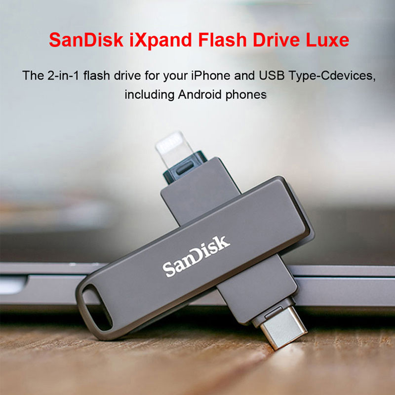 SanDisk USB Flash Drive iXpand OTG Lightning USB 3.0 Stick 256GB 128GB 2 IN 1 Pen Drive MFi dla iPhone'a i iPada oraz USB U Disk OTG