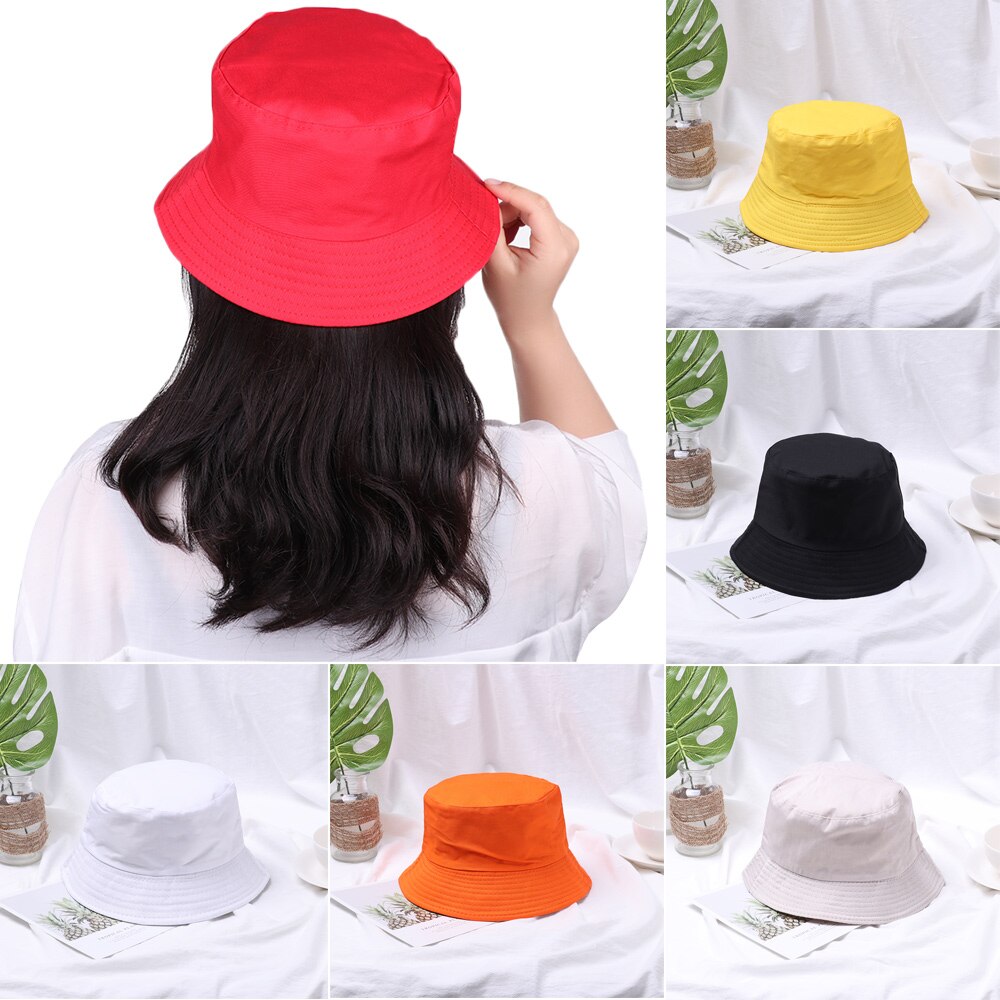 Summer Foldable Bucket Hat Unisex Women Outdoor Sunscreen Cotton Fishing Hunting Cap Men Basin Chapeau Sun Prevent Hats