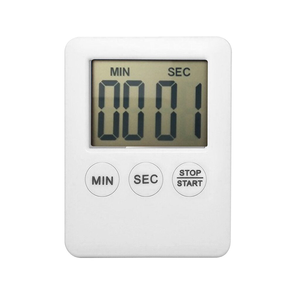 Neue Mini Tragbare Küche Digital Timer Kochen Studium Count-down Clock LCD Display Alarm Küche Gadget: White