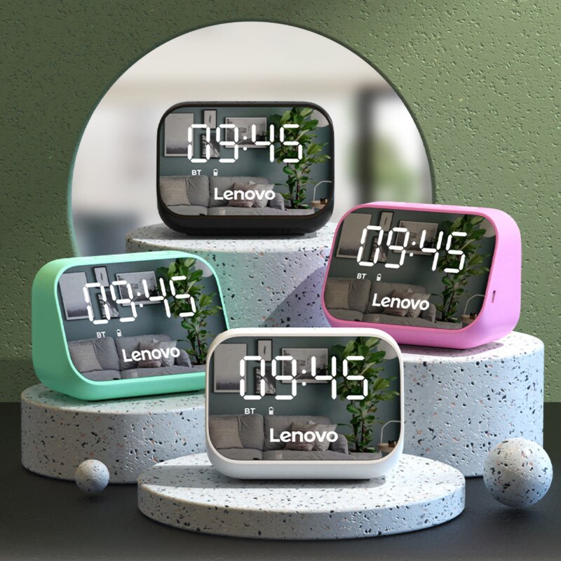 Lenovo Smart Clock Bluetooth Speaker Subwoofer Stereo Player LED Digital Smart Alarm Clock Bedroom Bedside Wake Up Clock