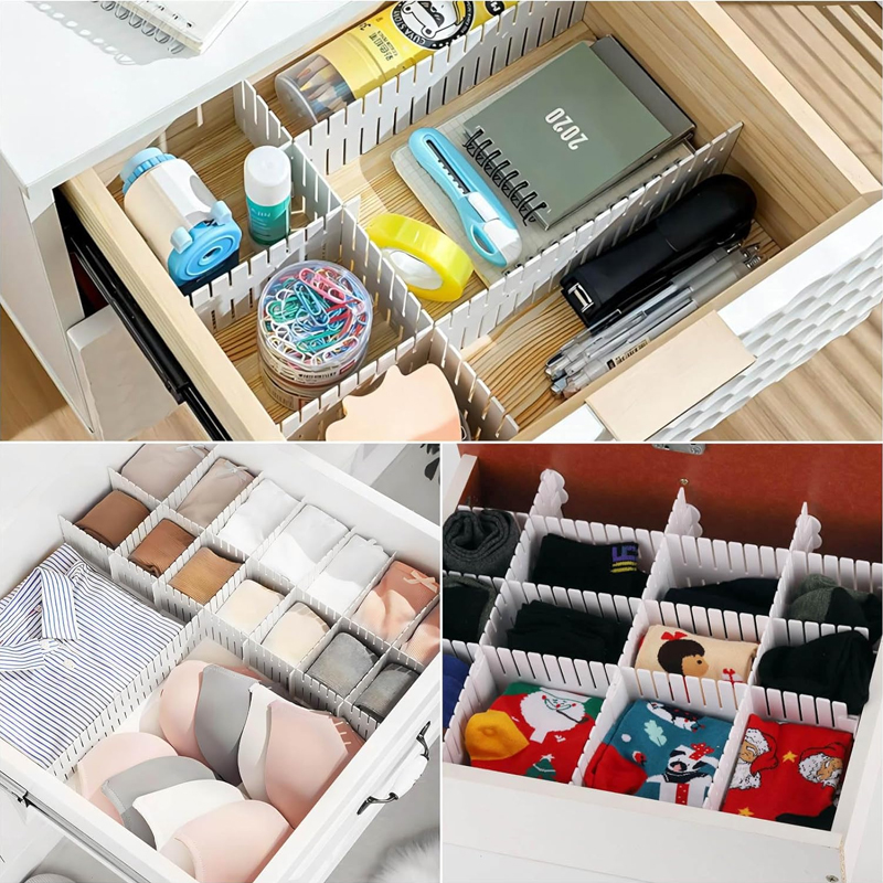 Multipurpose Drawer Storage Divider Adjustable Plastic Storage Cabinet Makeup Sock Underwear Drawer Organizer Board of Cabinets