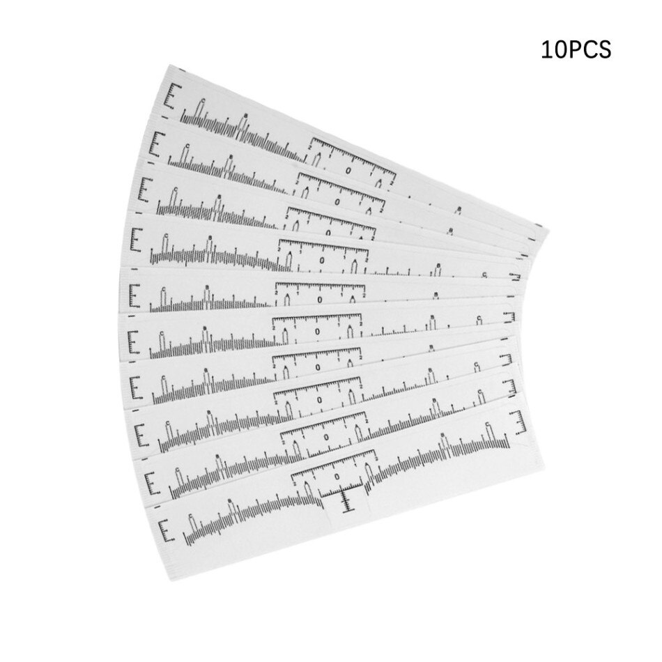 10/50/100 Pcs Accurate Permanent Makeup Eyebrow Shaping Tools Disposable Eyebrow Measurement Ruler Sticker Mdf: 10pcs