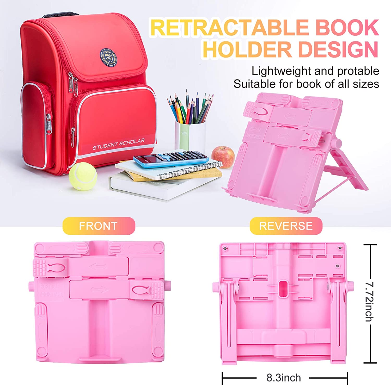 Book Reading Stand 180° Adjustable Stand For Kids Reading Textbook Holder Kid’S Bookend Support Limiter For Books