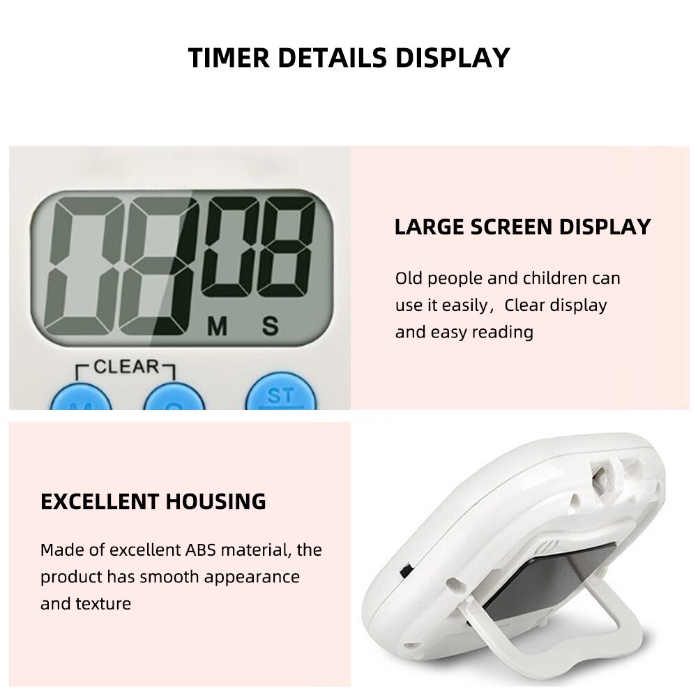 Portable LCD Digital JS-104 Electronic Timer Kitchen Cooking Timer Countdown/Countdown Tool for Sports Watch Bell Reminder