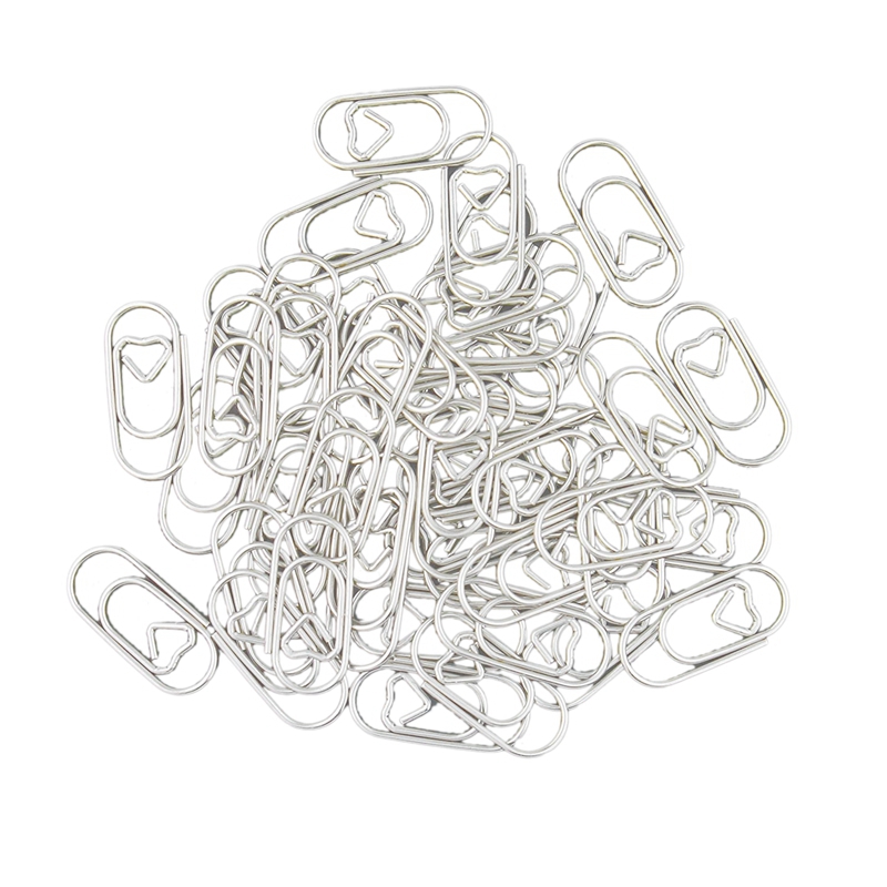 150 Pieces Cute Paper Clips Mini Clips Heart Shaped Paperclips Bookmark Clips for Office Supplier School: Silver