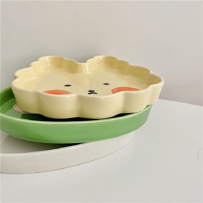 Leuke Cartoon Dier Plaat Creatieve Ontbijt Dessert Plaat Kinderen Diner Plaat Fruit Servies