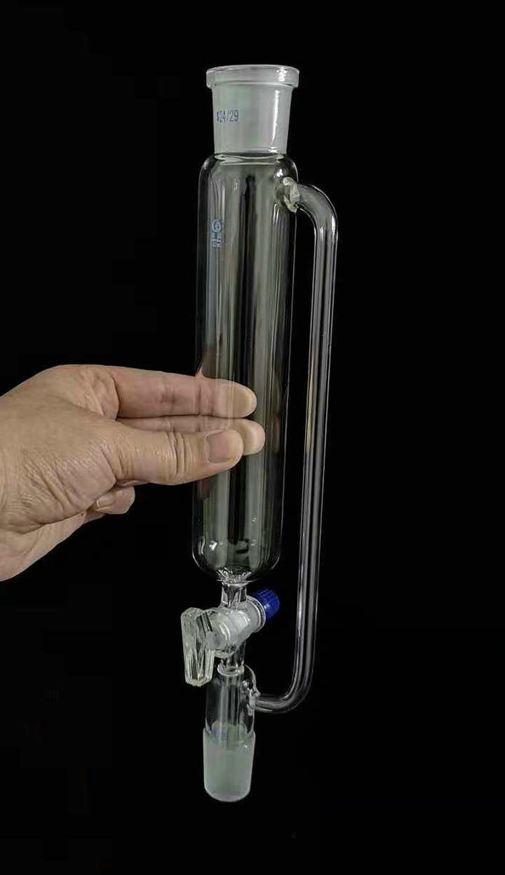 One Piece 100ml Constant Cylindrical shape separating funnel/Constant pressure funnel with GLASS stopper