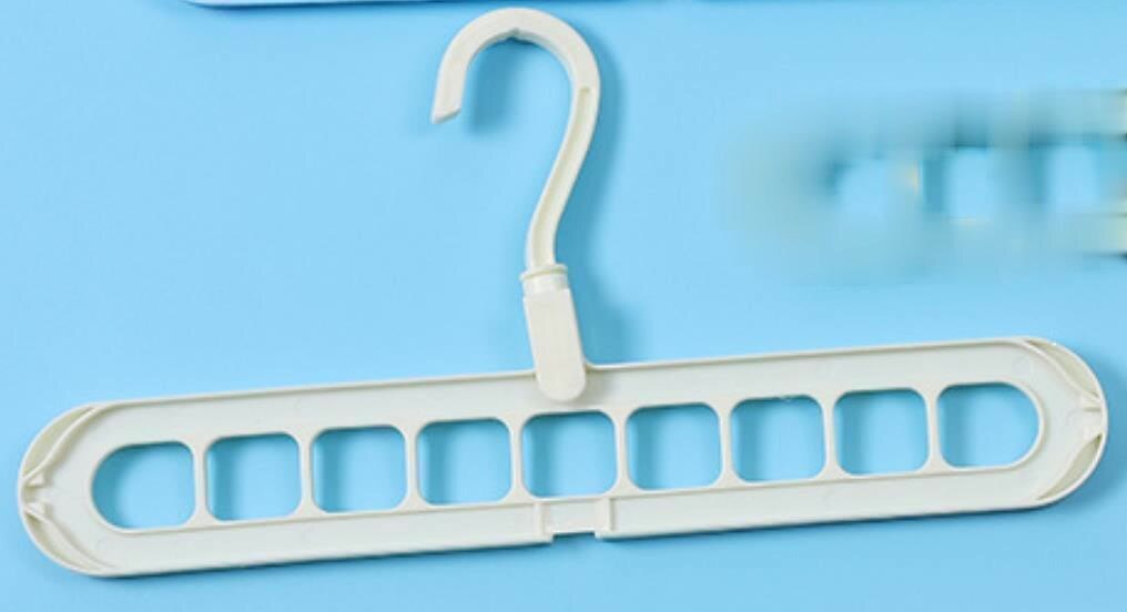 Plastikowe wielofunkcyjne składane wieszaki na ubrania 9 otworów oszczędność miejsca wieszak na kurtki 360 obrotowy stojak robić przechowywania składany organizator szafy: żółty