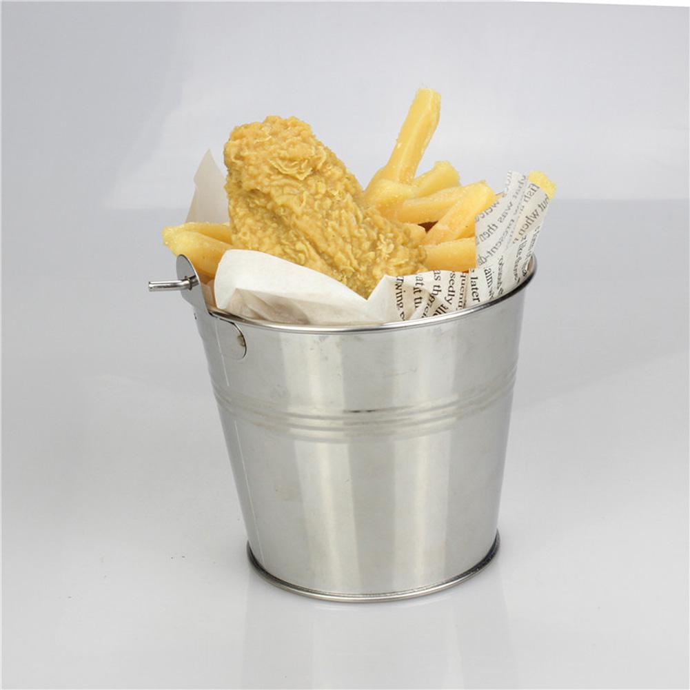Stainless Steel Mini Bucket Snack Barrel Icing Bucket French Fries Tin Pails Ice Bucket Wedding Birthday Party Favors: Default Title