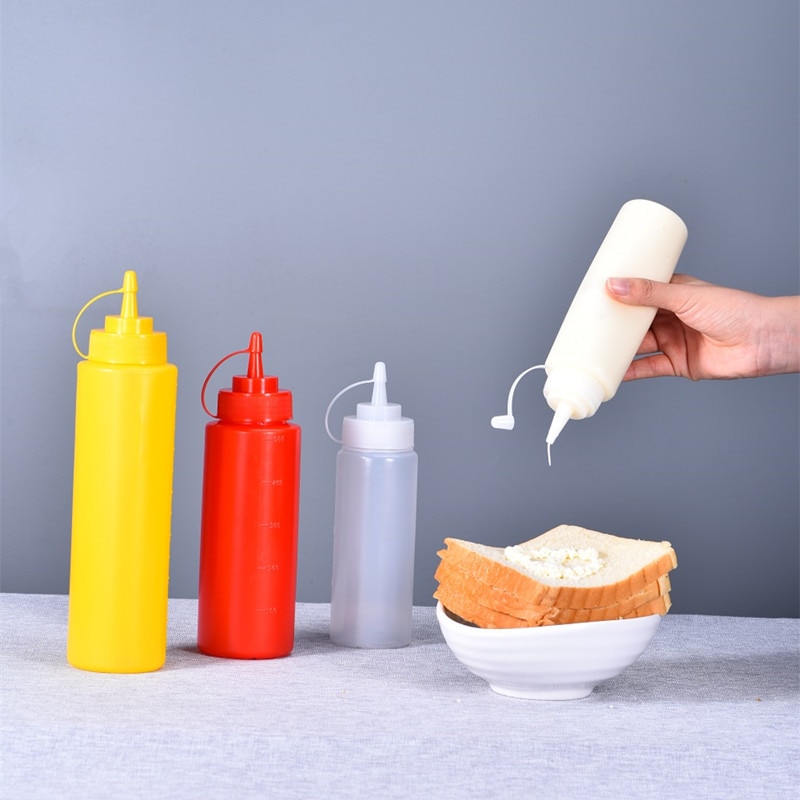 500Ml Food Grade Plastic Squeeze Saus Fles Voor Ketchup Lege Navulbare Kruiderij Container 1Pcs