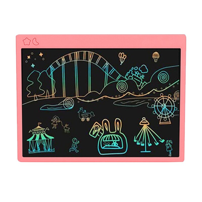 16-Inch Handwriting Board LCD Light Energy Electronic Rechargeable Drawing Children's Writing Board Smart Blackboard: Colors Pink
