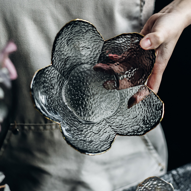 1PC zastawa stołowa ręcznie Phnom Penh kwiat szklana miska sałatka owocowa talerz talerzyk deserowy wysokiej jakości szklana zastawa stołowa