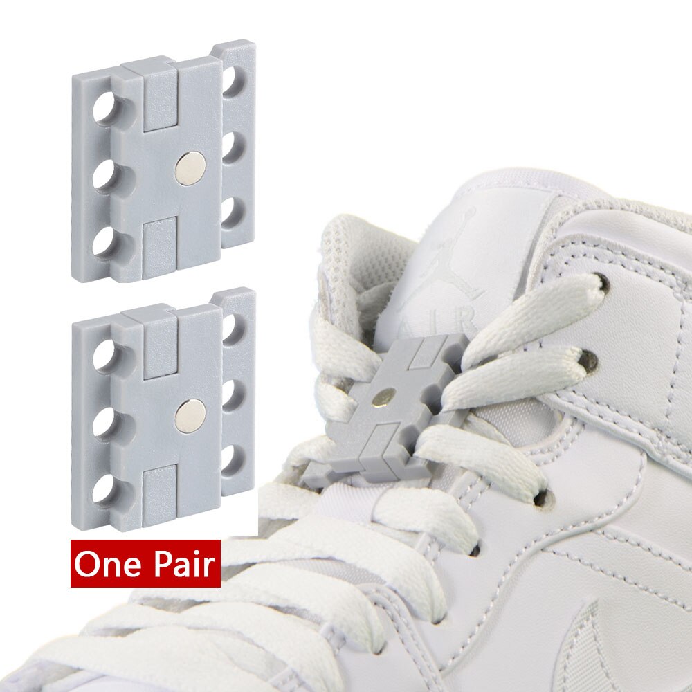 1 paar Magnetic Schnürsenkel Schnalle Verschluss Schnürsenkel Top für Sport Schuhe Stiefel Neue Kreative Faul Schnürsenkel Schließen Schnallen: 03 Grey
