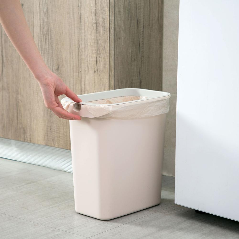 Papelera de basura para baño y cocina, cubo de basura con costura estrecha para la cabecera, ahorro de espacio, cesta de reciclaje de plástico