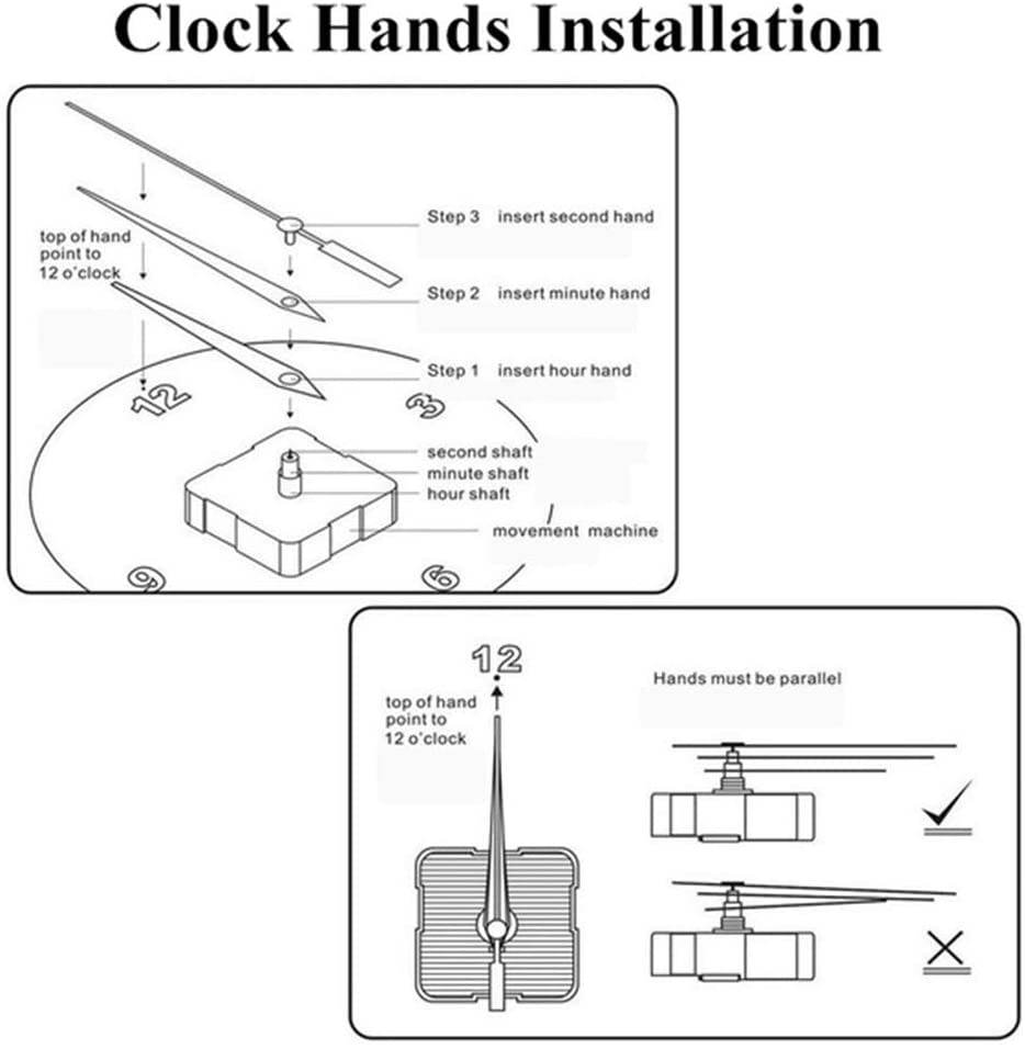Mecanismo de agujas de reloj de pared grande, accesorios de manos de gran tamaño para reloj de pared 3D, bricolaje, decoración moderna del hogar