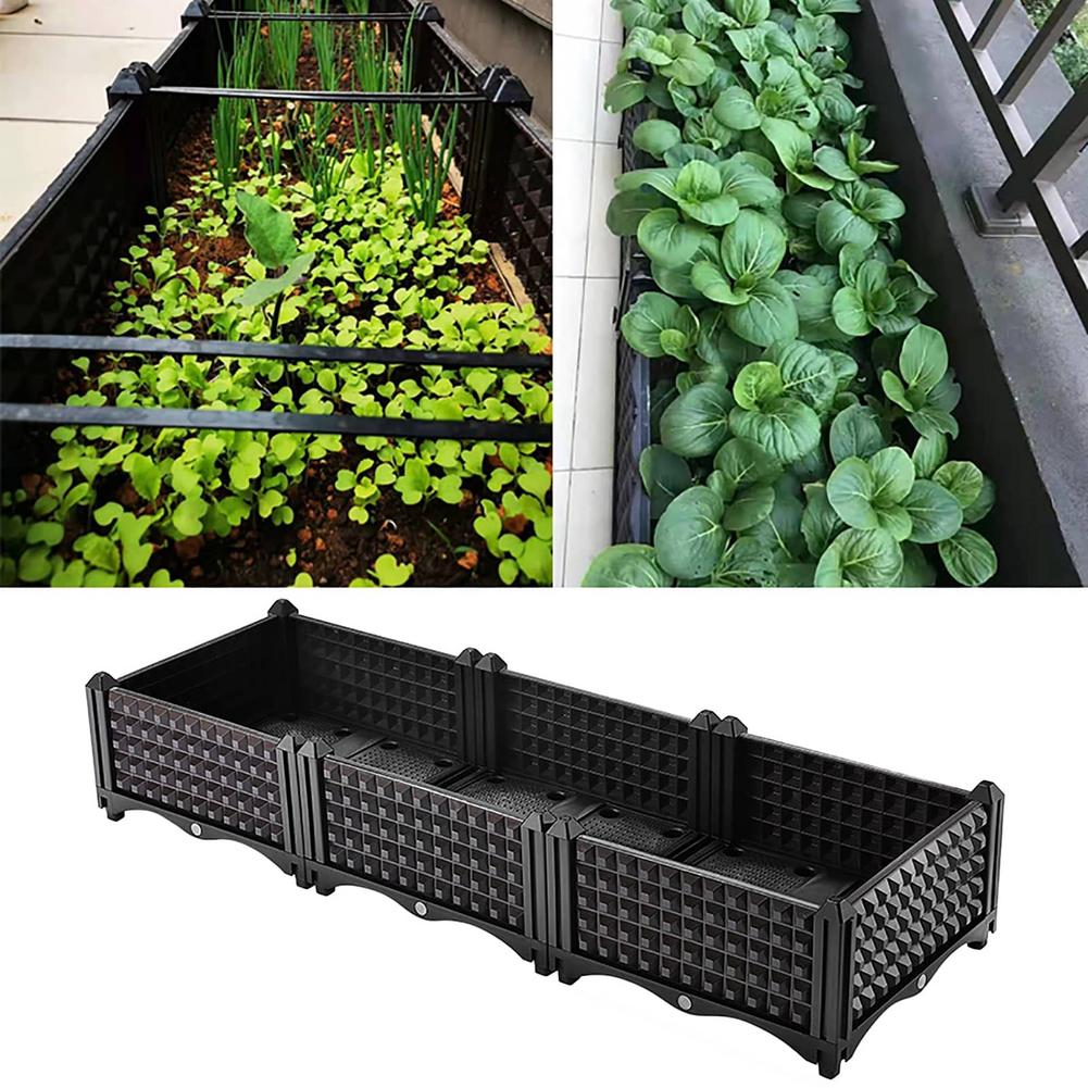 Raised Planter Grow Box Rectangular Flowerpot Elevated Garden Bed Garden Pots &amp; Planters Elevated Garden Bed Garden Decoration