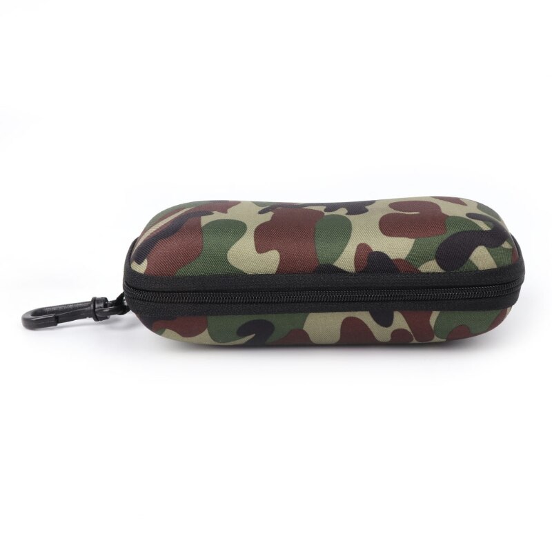 Briller boks solbrille etui kamuflasje oppbevaring beskytter glidelås unisex beholder