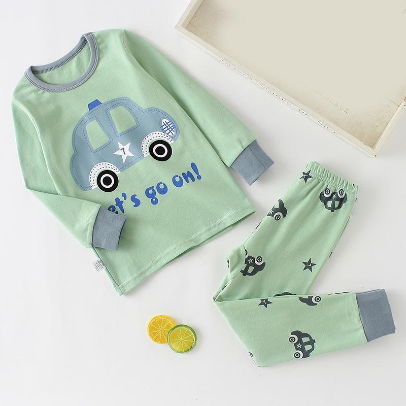 Pijamas para niños ropa de dormir para niños 2 piezas de manga larga de dibujos animados para niños ropa de dormir para bebés pijamas de algodón de primavera para niños