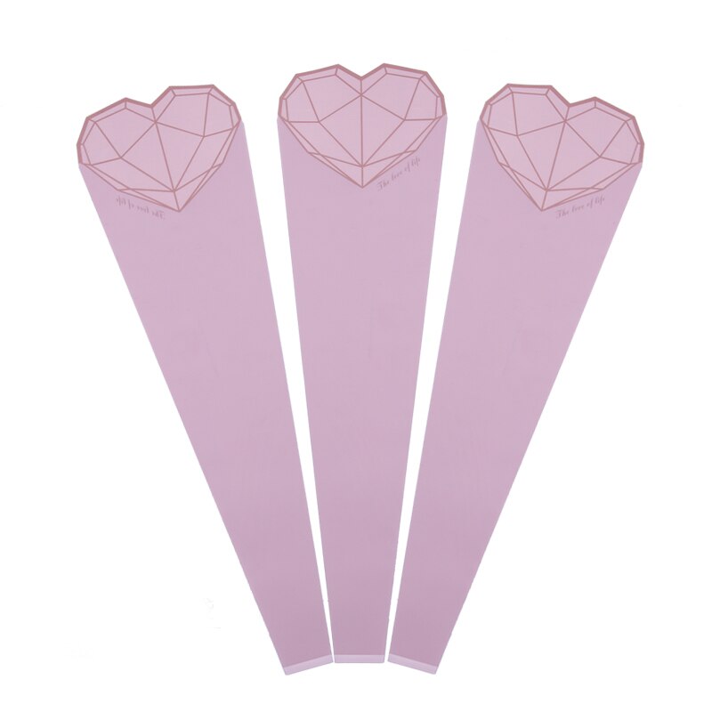 20 st diamantform enkel blompåse bukett omslagspapper plastpåse ros blomma förpackningsmaterial bröllopsinredning: Rosa