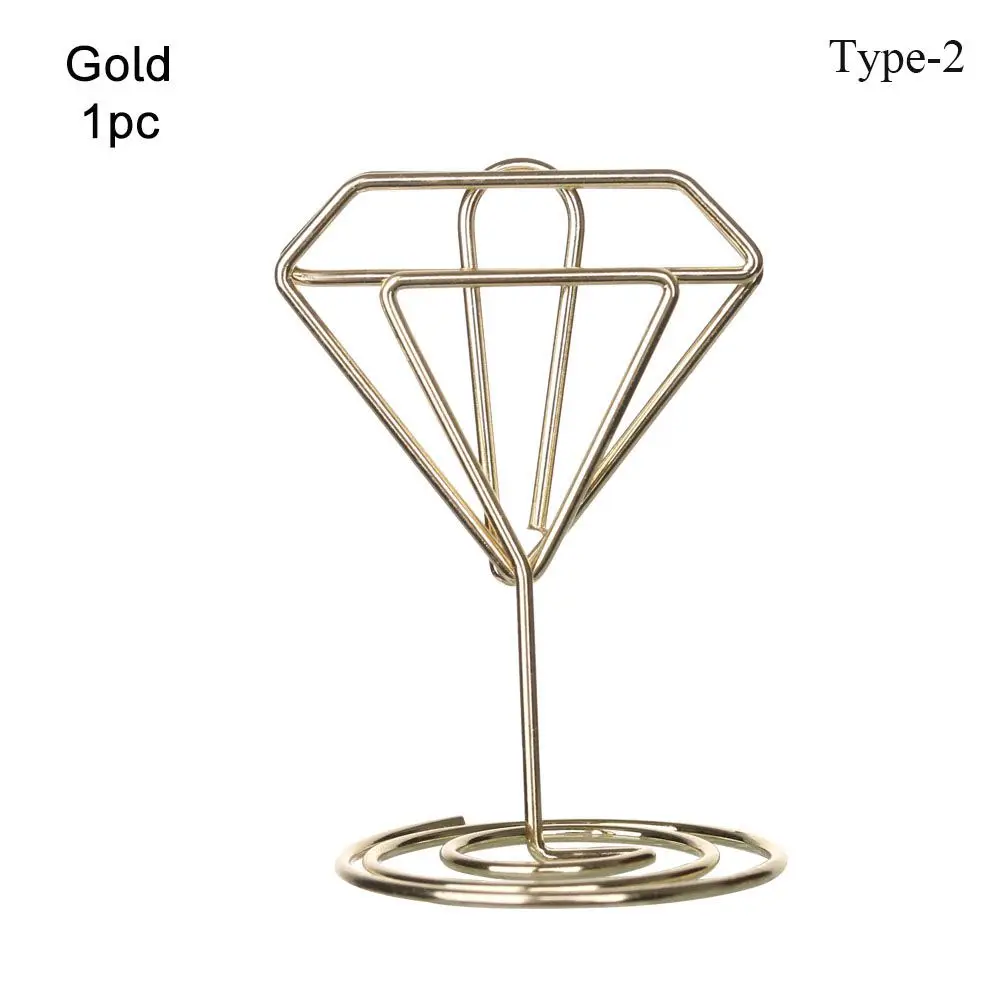Metalen Kaarthouder Bruiloft Feest Desktop Decoratie Plaats Kaarthouder Hartvorm Fotoclip Tafel Nummer Standhouder: Grey