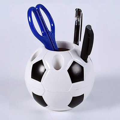 Fodbold bold form blyantholder fodbold bold makeup børste holdere studerende forsyninger fodbold sport desktop dekoration: Sort