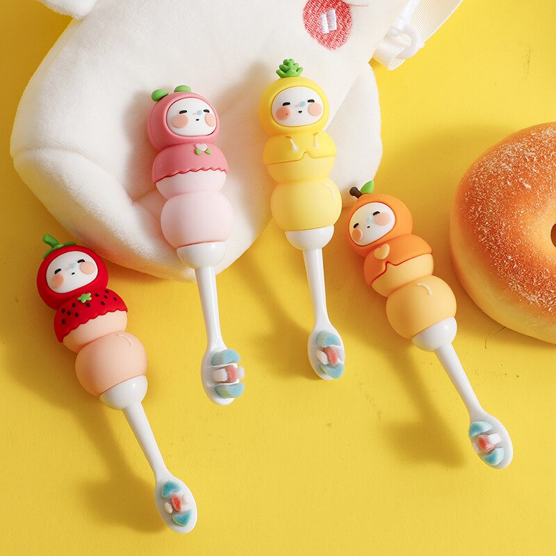 Leuke Kids Tandenborstel Met Cartoon Handvat Ultra Zachte Tandenborstel Voor Baby Dental Care Kids Training Tanden Borstel Voor 0-6 Jaar Oud