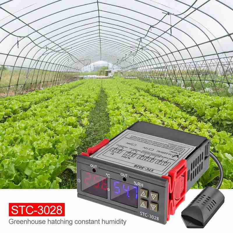 STC-3028 Digital Temperature Humidity Controller Home Control Fridge Switch Humidistat Hygrometer Thermometer Thermostat E2K7