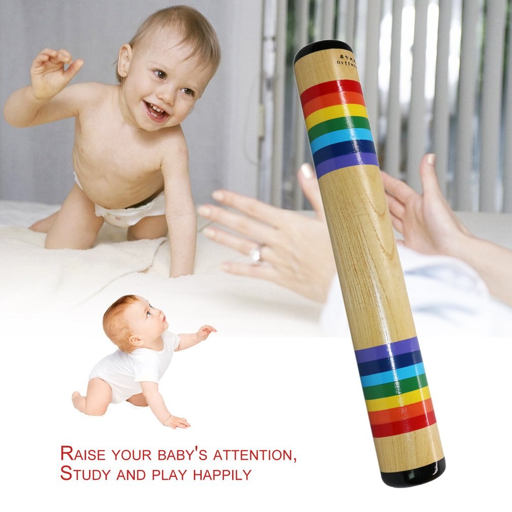 Sh18c børn baby børn massivt træ farverigt sand lyd maker hånd ryster legetøj musikinstrument til